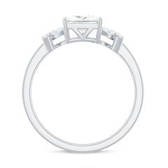 6X8 mm Princess Cut Moissanite Solitaire Engagement Ring