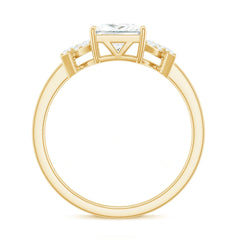 6X8 mm Princess Cut Moissanite Solitaire Engagement Ring