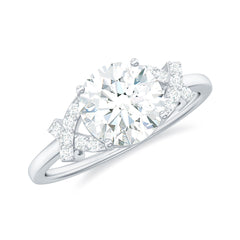 7x7mm Brilliant Cut Moissanite Solitaire Engagement Ring for Women