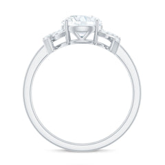 7x7mm Brilliant Cut Moissanite Solitaire Engagement Ring for Women