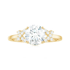 7x7mm Brilliant Cut Moissanite Solitaire Engagement Ring for Women