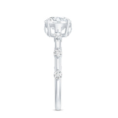 Certified Round Shape Moissanite Solitaire Engagement Ring