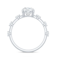 Certified Round Shape Moissanite Solitaire Engagement Ring