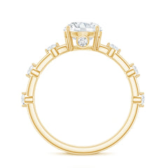 Certified Round Shape Moissanite Solitaire Engagement Ring