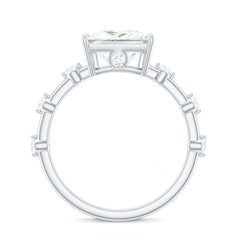 8X8 MM Princess Cut Certified Moissanite Solitaire Engagement Ring