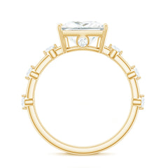 8X8 MM Princess Cut Certified Moissanite Solitaire Engagement Ring