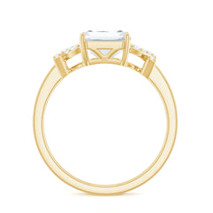 7x9mm Emerald Cut Certified Moissanite Solitaire Engagement Ring