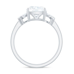 8X8mm Cushion Cut Moissanite Solitaire Engagement Ring for Women