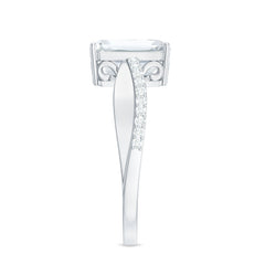 7x9mm Emerald Cut Moissanite Solitaire Classic Engagement Ring