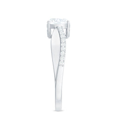 Cushion Cut Moissanite Bypass Engagement Ring