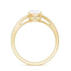 Cushion Cut Moissanite Bypass Engagement Ring