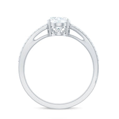 6X8mm Brilliant Cut Certified Moissanite Engagement Ring