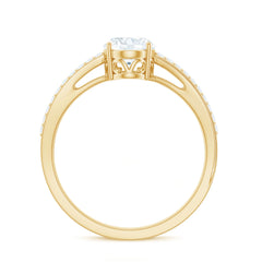 6X8mm Brilliant Cut Certified Moissanite Engagement Ring