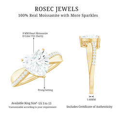 Heart Shape Moissanite Solitaire Engagement Ring for Her