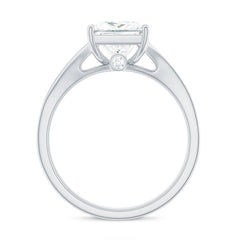 8 mm Princess Cut Moissanite Solitaire Engagement Ring with Split Shank