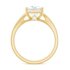 8 mm Princess Cut Moissanite Solitaire Engagement Ring with Split Shank