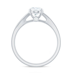 6x8mm Oval Cut Moissanite Solitaire Engagement Ring with Split Shank