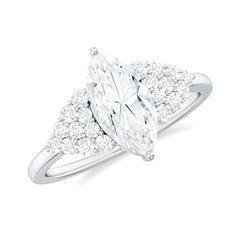 5X10mm Marquise Cut Moissanite Classic Engagement Ring