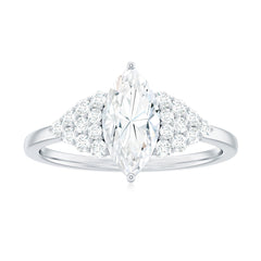 5X10mm Marquise Cut Moissanite Classic Engagement Ring