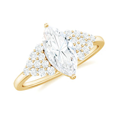 5X10mm Marquise Cut Moissanite Classic Engagement Ring