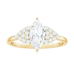 5X10mm Marquise Cut Moissanite Classic Engagement Ring