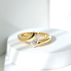 Moissanite Marquise Cut Engagement Ring In Tension Setting