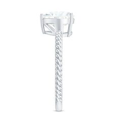 2 Carat Moissanite Engagement Ring with Twisted Rope Shank
