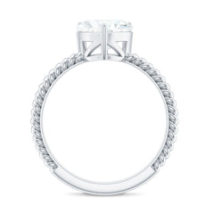 2 Carat Moissanite Engagement Ring with Twisted Rope Shank