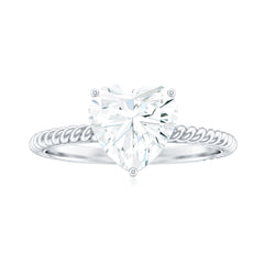 2 Carat Moissanite Engagement Ring with Twisted Rope Shank