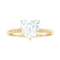 2 Carat Moissanite Engagement Ring with Twisted Rope Shank