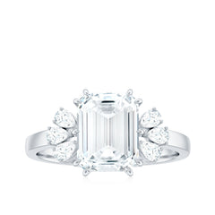7x9mm Emerald Cut Moissanite Solitaire Engagement Ring For Women
