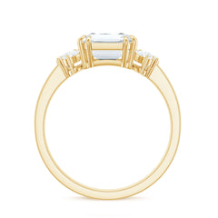 7x9mm Emerald Cut Moissanite Solitaire Engagement Ring For Women
