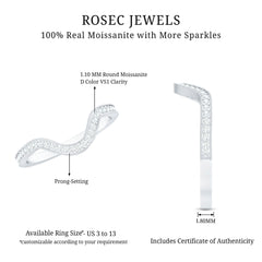 Certified Moissanite Curved Enhancer Band For Women
