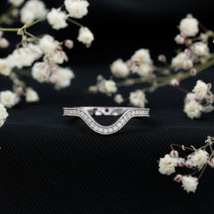 Certified Moissanite Curved Enhancer Band For Women