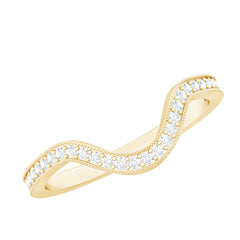 Certified Moissanite Curved Enhancer Band For Women