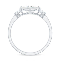 6 mm Princess Cut Moissanite Cluster Engagement Ring