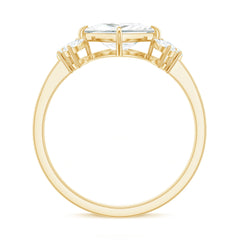 6 mm Princess Cut Moissanite Cluster Engagement Ring