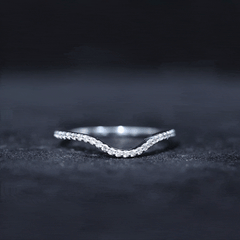 Natural Diamond Curved Enhancer Ring with Certificate