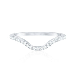 Natural Diamond Curved Enhancer Ring with Certificate