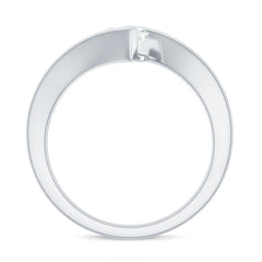 5mm Heart Moissanite Solitaire Promise Ring with Bypass Shank
