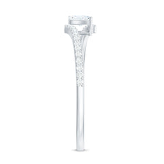 Marquise Cut Moissanite Tilted Solitaire Promise Ring