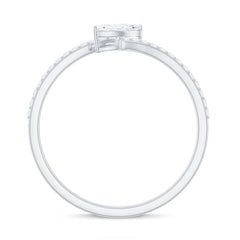 Marquise Cut Moissanite Tilted Solitaire Promise Ring