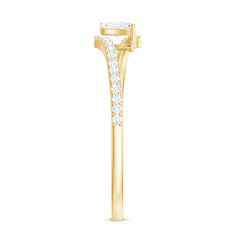 Marquise Cut Moissanite Tilted Solitaire Promise Ring