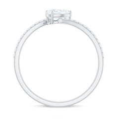 4X6 mm Oval Cut Moissanite East West Promise Ring