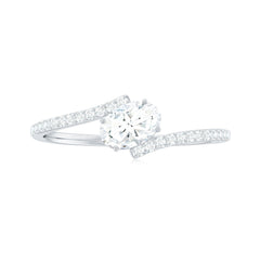 4X6 mm Oval Cut Moissanite East West Promise Ring