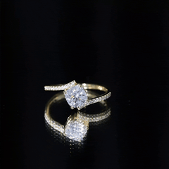 1.7 Carat Cushion Cut Solitaire Moissanite Bypass Engagement Ring