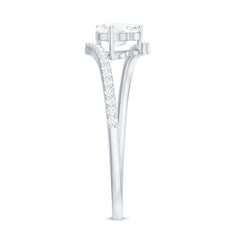 5mm Heart Shape Moissanite Promise Ring with Bypass Shank