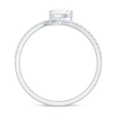 5mm Heart Shape Moissanite Promise Ring with Bypass Shank