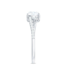 6X6 MM Cushion Cut Moissanite Bypass Engagement Ring for Women