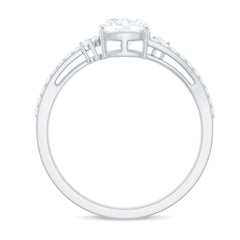 6X6 MM Cushion Cut Moissanite Bypass Engagement Ring for Women
